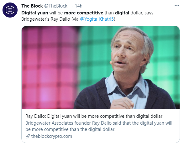 Ray Dalio is positive about Digital Yuan